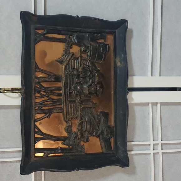 Vintage Copper Craft Guild 3D Framed Rustic Artwork "Maple Sugar Time" - Picture 1 of 6